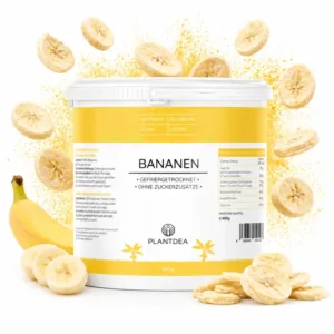 Gefriergetrocknete Bananenscheiben I 400g I 100% Frucht I Ohne Zuckerzusatz I Vegan & Glutenfrei I  Knuspriger Snack & Topping I Freeze-dried banana slices I Gefriergetrocknete Bananen | PlantDEA